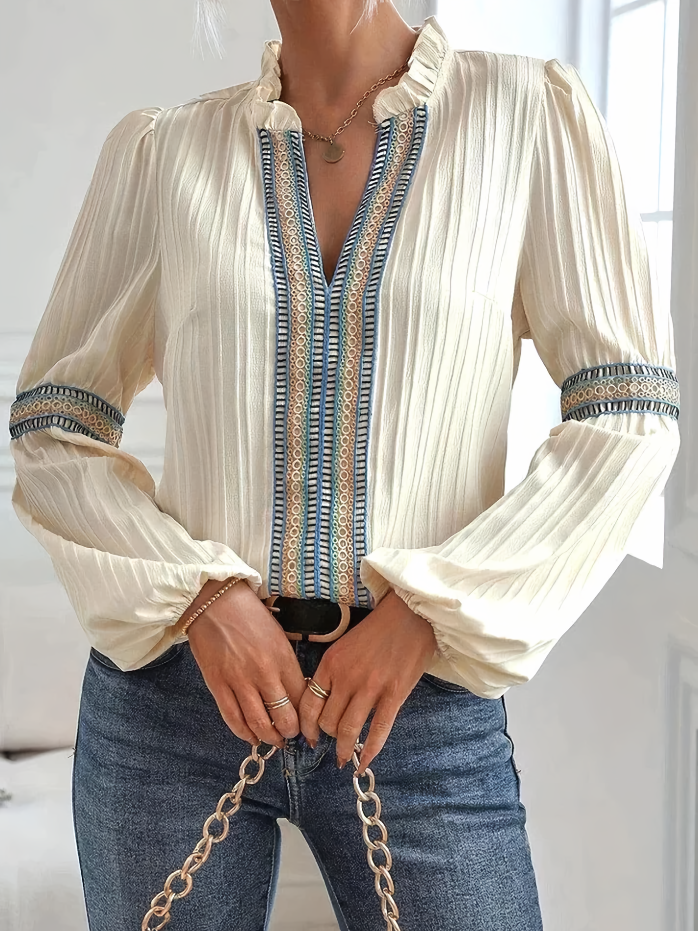 LOLA™ - Stunning V-Neck Blouse