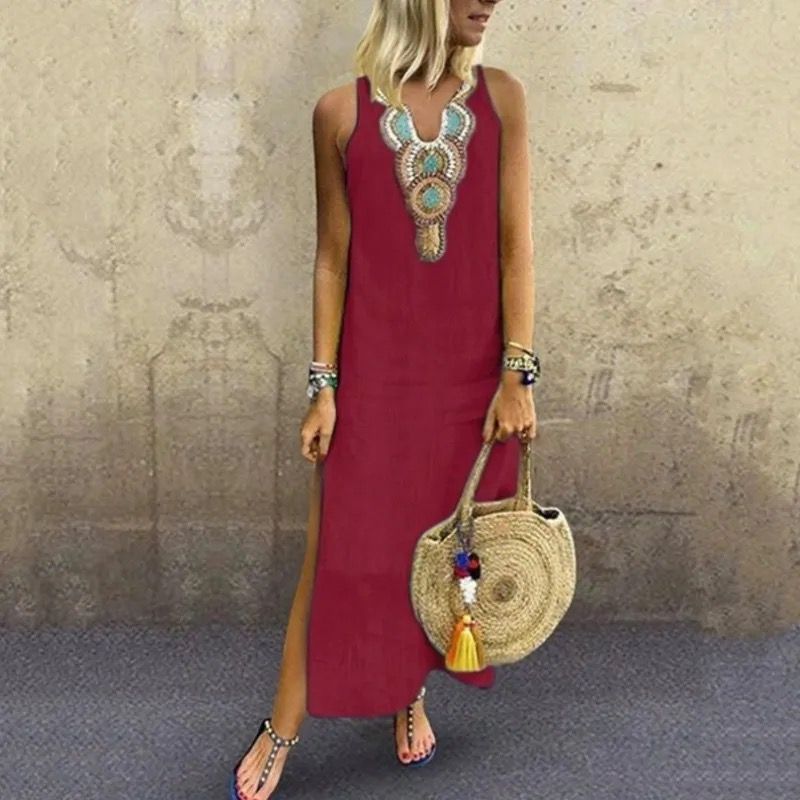 Amara™ - Boho-Chic Sleeveless Dress